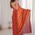 Rust fendy satin heavy embroidery sequins work saree with blouse