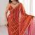 Rust fendy satin heavy embroidery sequins work saree with blouse