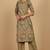 Floral printed cotton round neck kurta trouser & dupatta set