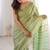 Sea green fendy satin heavy embroidery sequins work saree with blouse