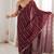 Wine fendy satin heavy embroidery sequins work saree with blouse
