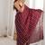 Wine fendy satin heavy embroidery sequins work saree with blouse