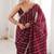 Wine fendy satin heavy embroidery sequins work saree with blouse