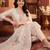 Women Floral Printed Thread Work Linen Kurta with Trousers & With Dupatta