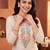 Women Floral Printed Thread Work Linen Kurta with Trousers & With Dupatta