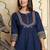 Women Ethnic Motifs Dyed Panelled Thread Work Cotton Kurta with Trousers & With Dupatta