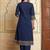 Women Ethnic Motifs Dyed Panelled Thread Work Cotton Kurta with Trousers & With Dupatta