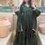 green brocade silk blend  blend party wear embroidery sharara suit set