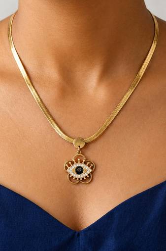 Gold cubic zirconia gold plated necklace for women