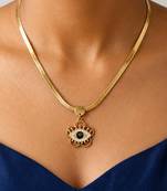 Gold cubic zirconia gold plated necklace for women