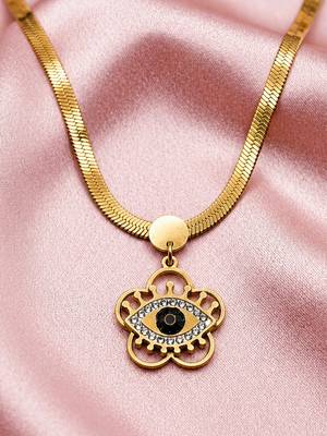 Gold cubic zirconia gold plated necklace for women 3