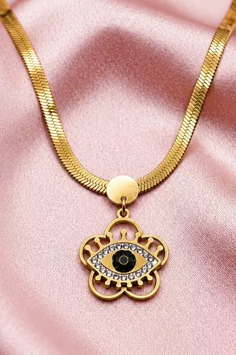 Gold cubic zirconia gold plated necklace for women