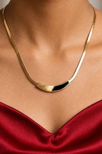 Gold cubic zirconia gold plated necklace for women