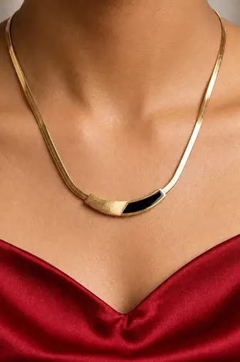 Gold cubic zirconia gold plated necklace for women