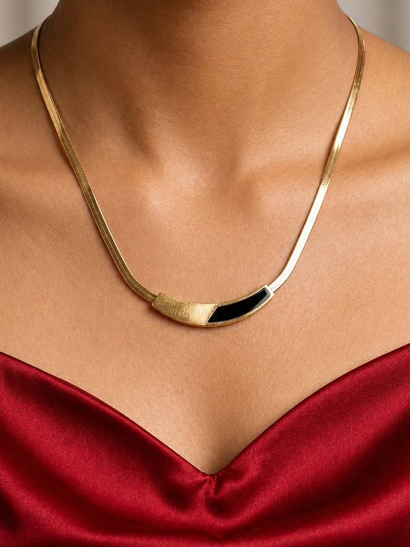 Gold cubic zirconia gold plated necklace for women