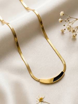 Gold cubic zirconia gold plated necklace for women 2