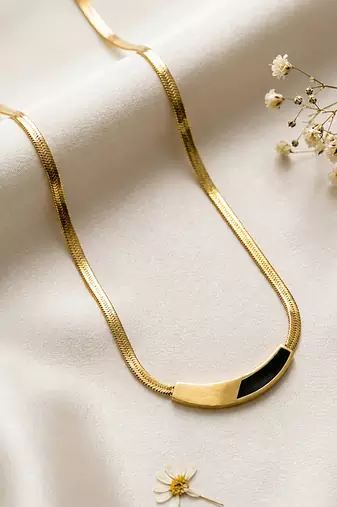 Gold cubic zirconia gold plated necklace for women