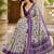 Grey lichi silk floral print saree with blouse