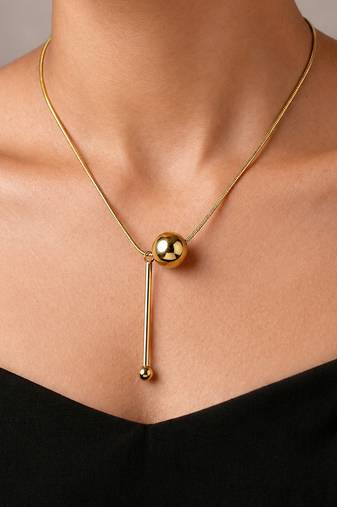 Gold cubic zirconia gold plated necklace for women