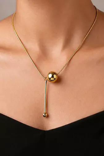 Gold cubic zirconia gold plated necklace for women