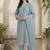 Women Floral Embroidered Thread Work Kurta with Trousers & With Dupatta
