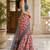 Dusty pink lichi silk floral print saree with blouse
