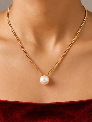 Gold cubic zirconia gold plated necklace for women 1