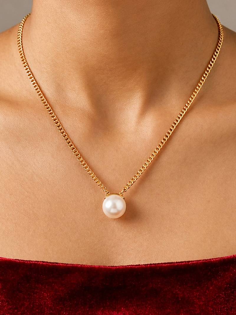 Gold cubic zirconia gold plated necklace for women