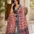 Dusty pink lichi silk floral print saree with blouse