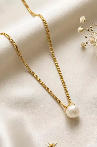 Gold cubic zirconia gold plated necklace for women