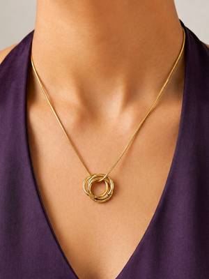 Gold cubic zirconia gold plated necklace for women 1