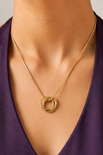 Gold cubic zirconia gold plated necklace for women