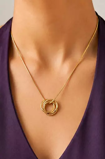 Gold cubic zirconia gold plated necklace for women
