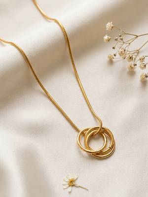 Gold cubic zirconia gold plated necklace for women 2