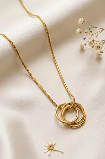 Gold cubic zirconia gold plated necklace for women