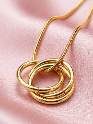 Gold cubic zirconia gold plated necklace for women 3
