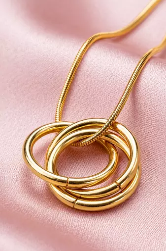 Gold cubic zirconia gold plated necklace for women