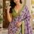 Lavender lichi silk floral print saree with blouse