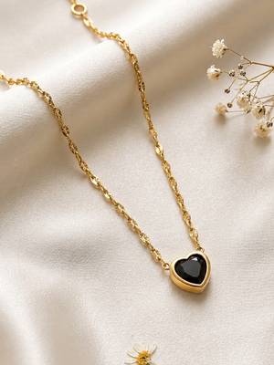 Gold cubic zirconia gold plated necklace for women 2
