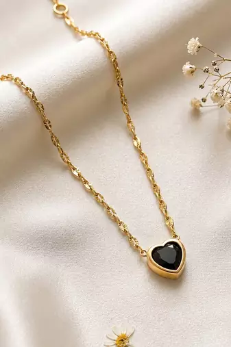 Gold cubic zirconia gold plated necklace for women