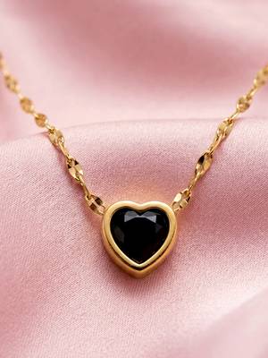 Gold cubic zirconia gold plated necklace for women 3