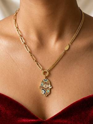 Gold cubic zirconia gold plated necklace for women 1