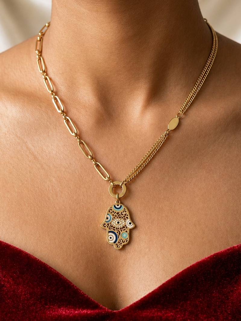 Gold cubic zirconia gold plated necklace for women