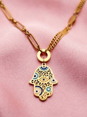 Gold cubic zirconia gold plated necklace for women 3