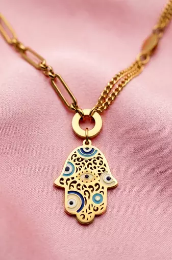 Gold cubic zirconia gold plated necklace for women