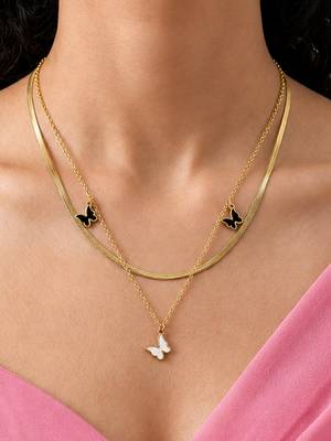 Gold cubic zirconia gold plated necklace for women 1