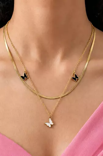 Gold cubic zirconia gold plated necklace for women