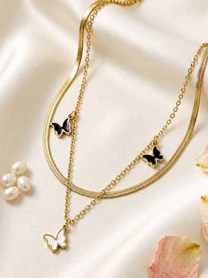 Gold cubic zirconia gold plated necklace for women 2
