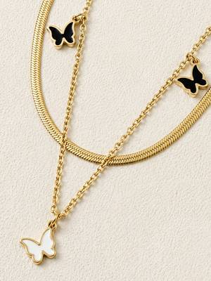 Gold cubic zirconia gold plated necklace for women 3