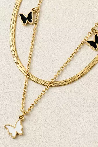 Gold cubic zirconia gold plated necklace for women